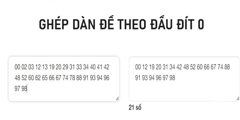 Ghép dàn lô đề theo đầu 0 và đít 0